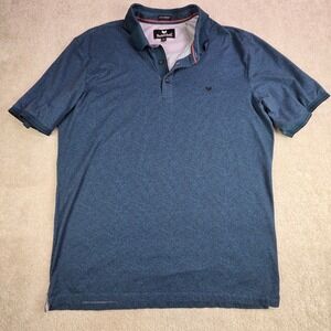 Buttercloth Men's Blue Heathered Golf Polo Shirt ICY COTTON XL‎